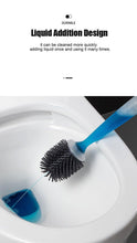 将图片加载到图库查看器，Silicone Toilet Brush Wall-Mounted Cleaning Tools Refill Liquid No Dead Corners Toilet Brush Home Bathroom Accessories Set  Toilet Brush And Holder Set Toilet Bowl Brush With Caddy Bathroom Stiff Bristles Toilet Scrub Brush
