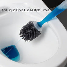 将图片加载到图库查看器，Silicone Toilet Brush Wall-Mounted Cleaning Tools Refill Liquid No Dead Corners Toilet Brush Home Bathroom Accessories Set  Toilet Brush And Holder Set Toilet Bowl Brush With Caddy Bathroom Stiff Bristles Toilet Scrub Brush
