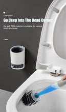 将图片加载到图库查看器，Silicone Toilet Brush Wall-Mounted Cleaning Tools Refill Liquid No Dead Corners Toilet Brush Home Bathroom Accessories Set  Toilet Brush And Holder Set Toilet Bowl Brush With Caddy Bathroom Stiff Bristles Toilet Scrub Brush
