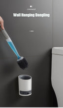 将图片加载到图库查看器，Silicone Toilet Brush Wall-Mounted Cleaning Tools Refill Liquid No Dead Corners Toilet Brush Home Bathroom Accessories Set  Toilet Brush And Holder Set Toilet Bowl Brush With Caddy Bathroom Stiff Bristles Toilet Scrub Brush
