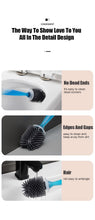 将图片加载到图库查看器，Silicone Toilet Brush Wall-Mounted Cleaning Tools Refill Liquid No Dead Corners Toilet Brush Home Bathroom Accessories Set  Toilet Brush And Holder Set Toilet Bowl Brush With Caddy Bathroom Stiff Bristles Toilet Scrub Brush
