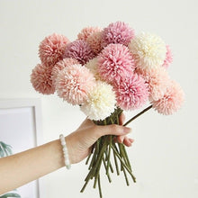 将图片加载到图库查看器，Silk Flower Arrangements Bunch Artificial Flower Bouquet Ball Fake Flowers Home Widding Decoration Valentines Day Gifts
