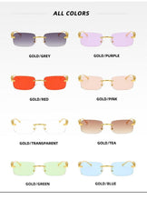 Load image into Gallery viewer, Simple Design Stylish Fashionable Sunglasses Vintage Square Shape Sunglasses For Women &amp; Men New Luxury Design Popular Travel Driving Metal Frame Sun Glasses Anti Blue Light Summer Eyeglasses
