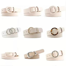 Load image into Gallery viewer, Simple Double Round Buckle PU Leather Waist Strap Vintage Design Double O-Ring Buckle  Women Leather Belt For Jeans And Dresses
