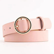Load image into Gallery viewer, Simple Double Round Buckle PU Leather Waist Strap Vintage Design Double O-Ring Buckle  Women Leather Belt For Jeans And Dresses
