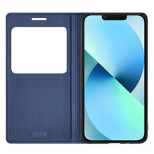 Load image into Gallery viewer, Simple Flip Ultra Thin Window Cover Leather Phone Case For iPhone 14 13 12 11 Pro Mini Luxury Leather Wallet Case Flip Cover Classic Simple iphone case
