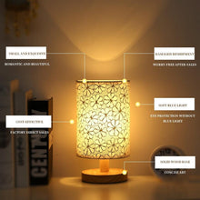 将图片加载到图库查看器，Simple Modern Table Lamp Bedroom Study Bedside Lamp 5V-220v Dimming Solid Wood Creative Birthday Gift Night Light Decorative Table Lamp Cute Study Lamps for Bedroom Décor
