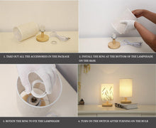 将图片加载到图库查看器，Simple Modern Table Lamp Bedroom Study Bedside Lamp 5V-220v Dimming Solid Wood Creative Birthday Gift Night Light Decorative Table Lamp Cute Study Lamps for Bedroom Décor
