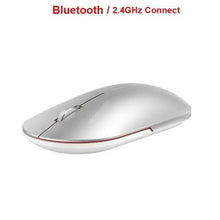 将图片加载到图库查看器，Simple Modern White/Black Wireless Bluetooth USB Connection Optical Mouse For Laptop PC Portable Slim Rechargeable Mouse Computer Mouse
