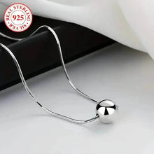 Load image into Gallery viewer, Simple Retro Bohemian Style 925 Sterling Silver Necklace with Small Ball Pendant
