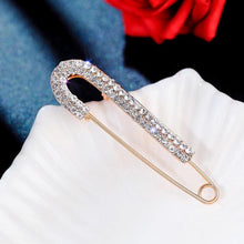 将图片加载到图库查看器，Simple Rhinestone Large Safety Pins For Cardigan Coat Sweater Costume Jewelry Women Accessories Women's Safety Pin with Crystal and Faux Pearls
