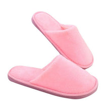 将图片加载到图库查看器，Simple Solid Soft Plush Slippers For Men And Women Winter Warm Indoor Non-slip Slippers Shoes Comfortable Memory Foam Slippers For Women's And Men's Casual House Shoes
