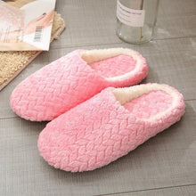 将图片加载到图库查看器，Simple Solid Soft Plush Slippers For Men And Women Winter Warm Indoor Non-slip Slippers Shoes Comfortable Memory Foam Slippers For Women's And Men's Casual House Shoes
