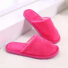 将图片加载到图库查看器，Simple Solid Soft Plush Slippers For Men And Women Winter Warm Indoor Non-slip Slippers Shoes Comfortable Memory Foam Slippers For Women's And Men's Casual House Shoes
