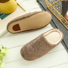 将图片加载到图库查看器，Simple Solid Soft Plush Slippers For Men And Women Winter Warm Indoor Non-slip Slippers Shoes Comfortable Memory Foam Slippers For Women's And Men's Casual House Shoes
