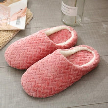 将图片加载到图库查看器，Simple Solid Soft Plush Slippers For Men And Women Winter Warm Indoor Non-slip Slippers Shoes Comfortable Memory Foam Slippers For Women's And Men's Casual House Shoes
