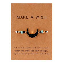 Load image into Gallery viewer, Simple Stone Charm Bracelet Colorful Black Red String Braided Couple Bracelets Wish Card Jewelry Handmade Woven Thread Rope String Nature Stone Beads Charm Bracelet Cuff Bangles With Message Card 18-30cm
