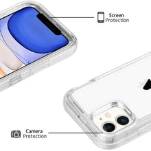 将图片加载到图库查看器，Simple Transparent White iPhone 11 12 13 Pro Max Phone Case MINI XR XS X XSMAX SE 6 7 8 Plus Transparent Shockproof Armor Glossy Case Phone Cover Heavy Duty Protective Dual Layer Shockproof Case with Hard Bumper Soft  Back
