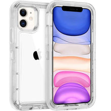 将图片加载到图库查看器，Simple Transparent White iPhone 11 12 13 Pro Max Phone Case MINI XR XS X XSMAX SE 6 7 8 Plus Transparent Shockproof Armor Glossy Case Phone Cover Heavy Duty Protective Dual Layer Shockproof Case with Hard Bumper Soft  Back
