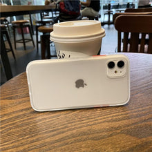 Load image into Gallery viewer, Simple White Camera Shockproof Silicone Phone Case For iPhone 13 Pro Max 14 Pro Protect Cover For Men Modern Translucent Back Cover Mobile case Compatible with iPhone
