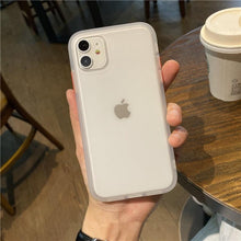 Load image into Gallery viewer, Simple White Camera Shockproof Silicone Phone Case For iPhone 13 Pro Max 14 Pro Protect Cover For Men Modern Translucent Back Cover Mobile case Compatible with iPhone
