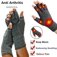 将图片加载到图库查看器，Simple Winter Arthritis Gloves Unisex Classic Anti Arthritis Therapy Gloves Compression  Fingerless Gloves
