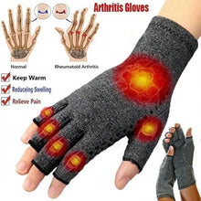将图片加载到图库查看器，Simple Winter Arthritis Gloves Unisex Classic Anti Arthritis Therapy Gloves Compression  Fingerless Gloves
