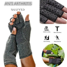将图片加载到图库查看器，Simple Winter Arthritis Gloves Unisex Classic Anti Arthritis Therapy Gloves Compression  Fingerless Gloves
