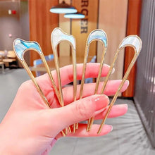Load image into Gallery viewer, Simple Women Hair Stick Vintage Hair Clip Hairstyle U Shape Design Hairpin Girl Ponytail Hair Accessories
