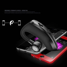 将图片加载到图库查看器，Single Ear Business Earphone Bluetooth 5.0 Sports Wireless Noise Isolating Headset Wireless Bluetooth Earpiece Hands-Free 10 Hours Playing Time Earphones With Built-in Mic For Driving Office Compatible With Smartphones
