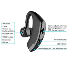 将图片加载到图库查看器，Single Ear Business Earphone Bluetooth 5.0 Sports Wireless Noise Isolating Headset Wireless Bluetooth Earpiece Hands-Free 10 Hours Playing Time Earphones With Built-in Mic For Driving Office Compatible With Smartphones
