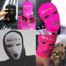 将图片加载到图库查看器，Ski Mask Knitted Face Cover Winter Balaclava Full Face Mask for Outdoor Sports 3 Hole Balaclava Party Mask Limited Embroidery Knit Hat Full Face Cover Balaclava Hats Funny Party Embroidery Beanies Caps Hole Knitted Full Face Cover
