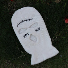 将图片加载到图库查看器，Ski Mask Knitted Face Cover Winter Balaclava Full Face Mask for Outdoor Sports 3 Hole Balaclava Party Mask Limited Embroidery Knit Hat Full Face Cover Balaclava Hats Funny Party Embroidery Beanies Caps Hole Knitted Full Face Cover
