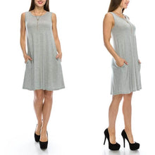 将图片加载到图库查看器，Sleeveless Tunic Dress with Pockets - Assorted Sizes
