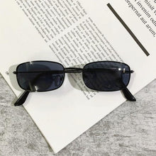 Load image into Gallery viewer, Slender Square Sunglasses Retro Metal Frame Square Sunglasses  Small Vintage &amp; Retro Style Sunglasses Shades Of Rectangle Sunglasses For Women Classic Vintage &amp; Metal Square Frame Sun Glasses Eyewear For Men &amp; Women
