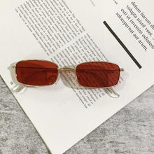 Load image into Gallery viewer, Slender Square Sunglasses Retro Metal Frame Square Sunglasses  Small Vintage &amp; Retro Style Sunglasses Shades Of Rectangle Sunglasses For Women Classic Vintage &amp; Metal Square Frame Sun Glasses Eyewear For Men &amp; Women
