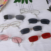 Load image into Gallery viewer, Slender Square Sunglasses Retro Metal Frame Square Sunglasses  Small Vintage &amp; Retro Style Sunglasses Shades Of Rectangle Sunglasses For Women Classic Vintage &amp; Metal Square Frame Sun Glasses Eyewear For Men &amp; Women
