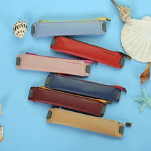 将图片加载到图库查看器，Slim Leather Unique Design Pencil Case Book Holder Pouch With Elastic Band For Notebook Fashion School Pen Case
