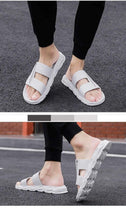 Load image into Gallery viewer, Slippers For Mens Beach Flip Flops White Sandals Flip Flop Sandals With Shock Absorbing Sole  Lightweight Non-Slip Sport Cushion Beach Slippers
