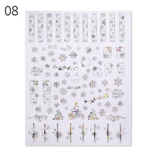 将图片加载到图库查看器，Sliver Bronzing Christmas Slider Nail Art 3D Decals Decoration Snowflake Nail Art Sticker Manicures Transfer Foil Xmas Gift  Nails Snowflake Nail Art Stickers Decals Christmas Nail 3D Self Adhesive Nail Stickers for Acrylic Nails Snowflake
