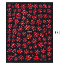 将图片加载到图库查看器，Sliver Bronzing Christmas Slider Nail Art 3D Decals Decoration Snowflake Nail Art Sticker Manicures Transfer Foil Xmas Gift  Nails Snowflake Nail Art Stickers Decals Christmas Nail 3D Self Adhesive Nail Stickers for Acrylic Nails Snowflake
