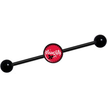 Load image into Gallery viewer, 14G Naughty Holiday Black Industrial Barbell 37mm
