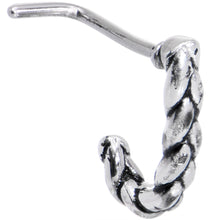 Load image into Gallery viewer, 20G Braided Rope Faux Hoop L Shaped Nose Ring
