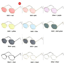Load image into Gallery viewer, Small Frame Sunglasses For Women Small Square Polarized Sunglasses for Men and Women Polygon Mirrored Retro Shape Metal Design Sun Glasses for Men New Fashionable Ocean Lens
