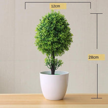 将图片加载到图库查看器，Small Green Artificial Pot Decor Bonsai Green Fake Flowers Potted Ornaments for Home Garden Decor Party Hotel Decor
