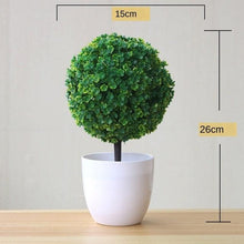将图片加载到图库查看器，Small Green Artificial Pot Decor Bonsai Green Fake Flowers Potted Ornaments for Home Garden Decor Party Hotel Decor
