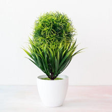 将图片加载到图库查看器，Small Green Artificial Pot Decor Bonsai Green Fake Flowers Potted Ornaments for Home Garden Decor Party Hotel Decor
