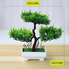 将图片加载到图库查看器，Small Green Artificial Pot Decor Bonsai Green Fake Flowers Potted Ornaments for Home Garden Decor Party Hotel Decor

