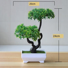 将图片加载到图库查看器，Small Green Artificial Pot Decor Bonsai Green Fake Flowers Potted Ornaments for Home Garden Decor Party Hotel Decor
