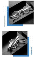 将图片加载到图库查看器，Small Metal Round Folding Reading Glasses Retro Circle Blue Light Computer Grade Glasses Narrow Eyeglasses Frame And Anti Glare Reading Glasses Foldable Computer Reading Glasses For Men  +3.5
